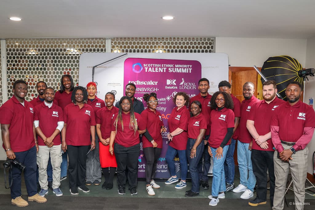The DataKirk team and community at the Scottish Ethnic Minority Talent Summit
